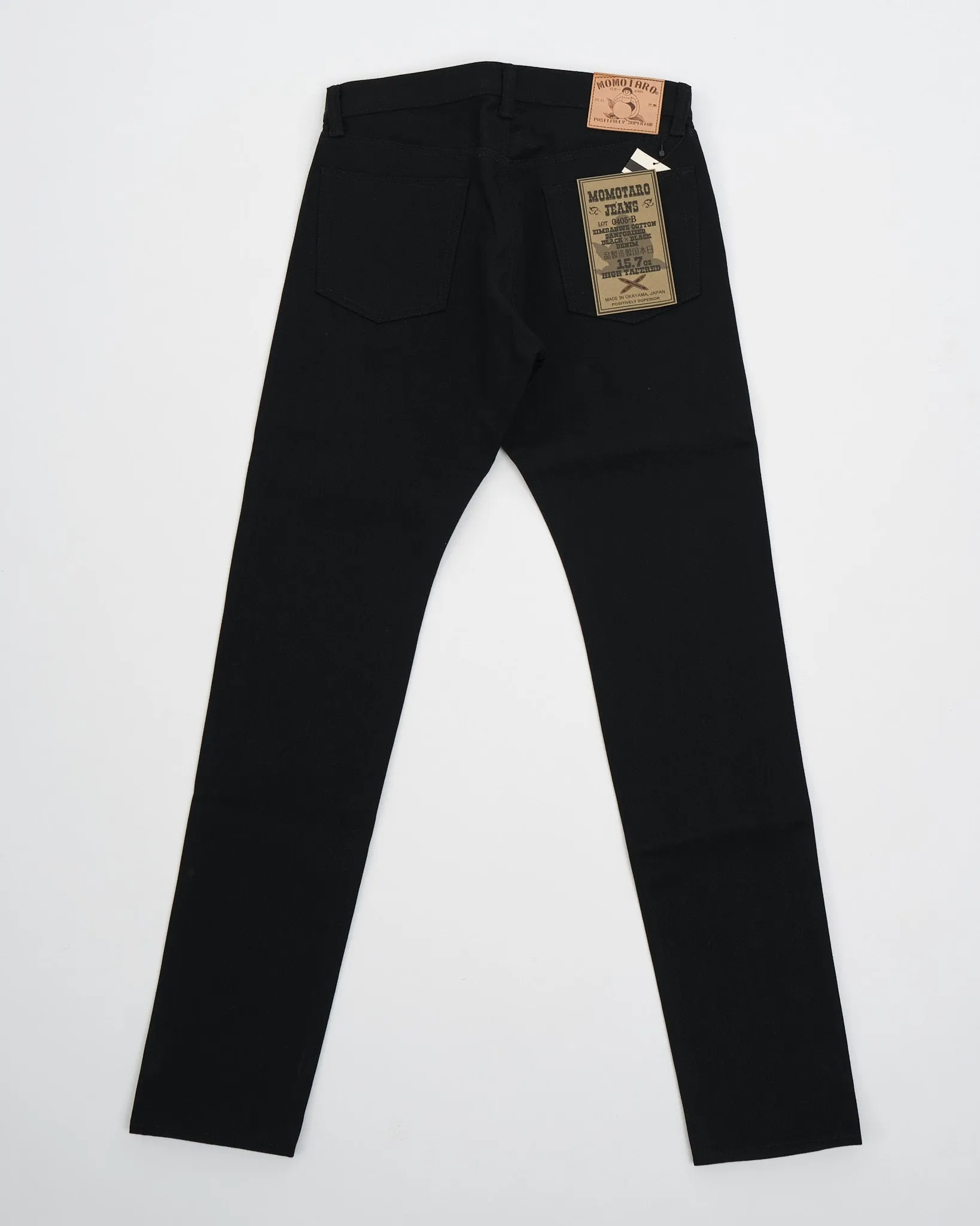 0405-B 15.7 oz Zimbabwe Cotton Black High Tapered Jeans