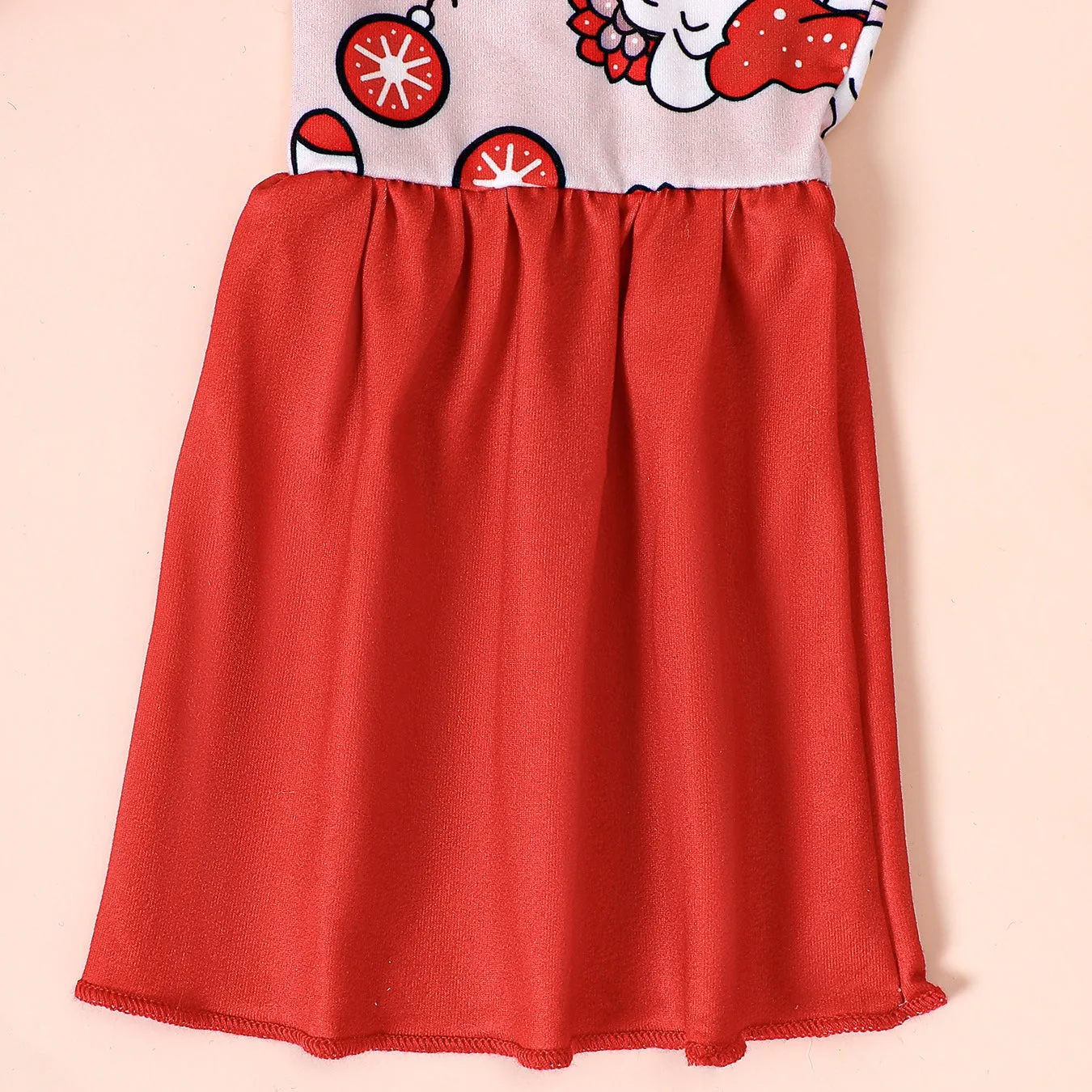 2 Pieces Set Baby Kid Girls Christmas Color-blocking Cartoon Print Tops And Pants Wholesale 23101533