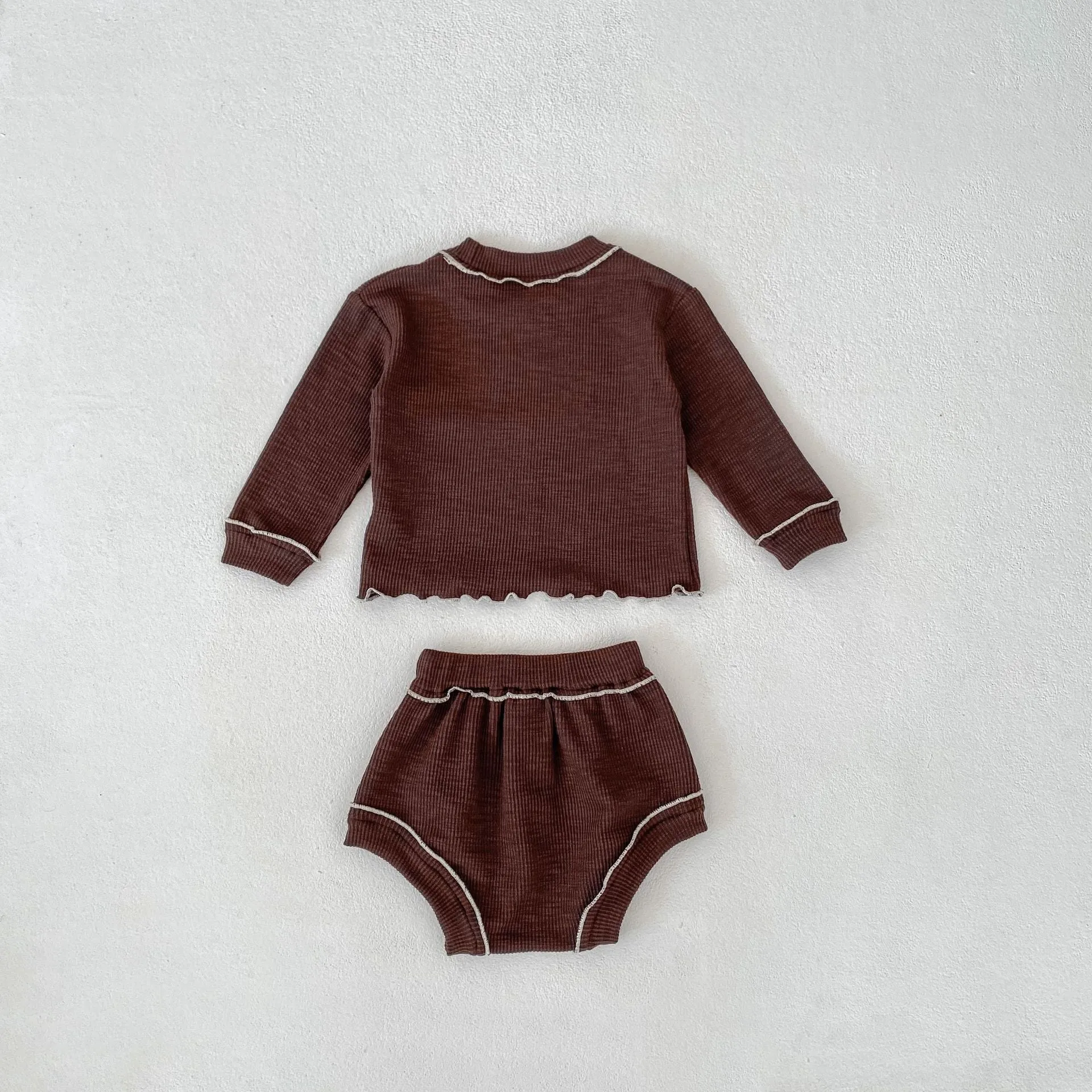 2 Pieces Set Baby Kid Girls Solid Color Tops And Shorts Wholesale 240111132