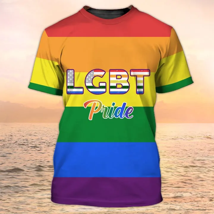 3D All Over Print Flag American LGBT Pride, Rainbow LGBT, Lgbt Shirt, Pride Tee Shirt