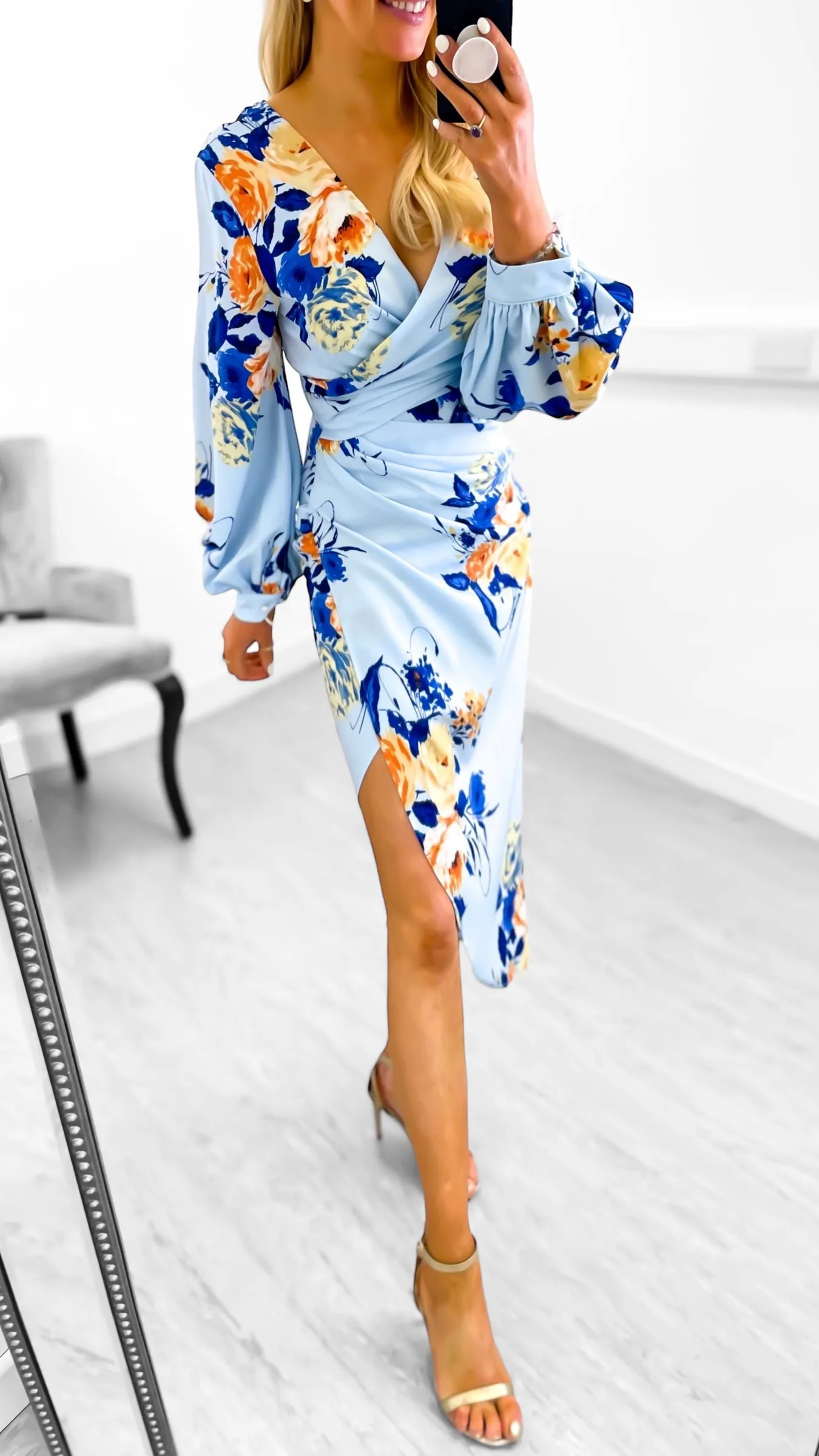 A1716 Liffy Sky Blue Asymmetrical Dress