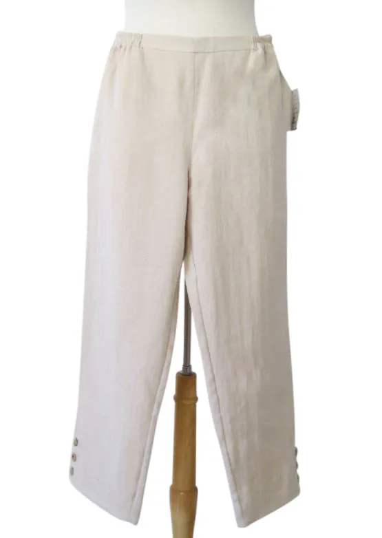 AAPT15 - Crop Linen Pant with Button Details