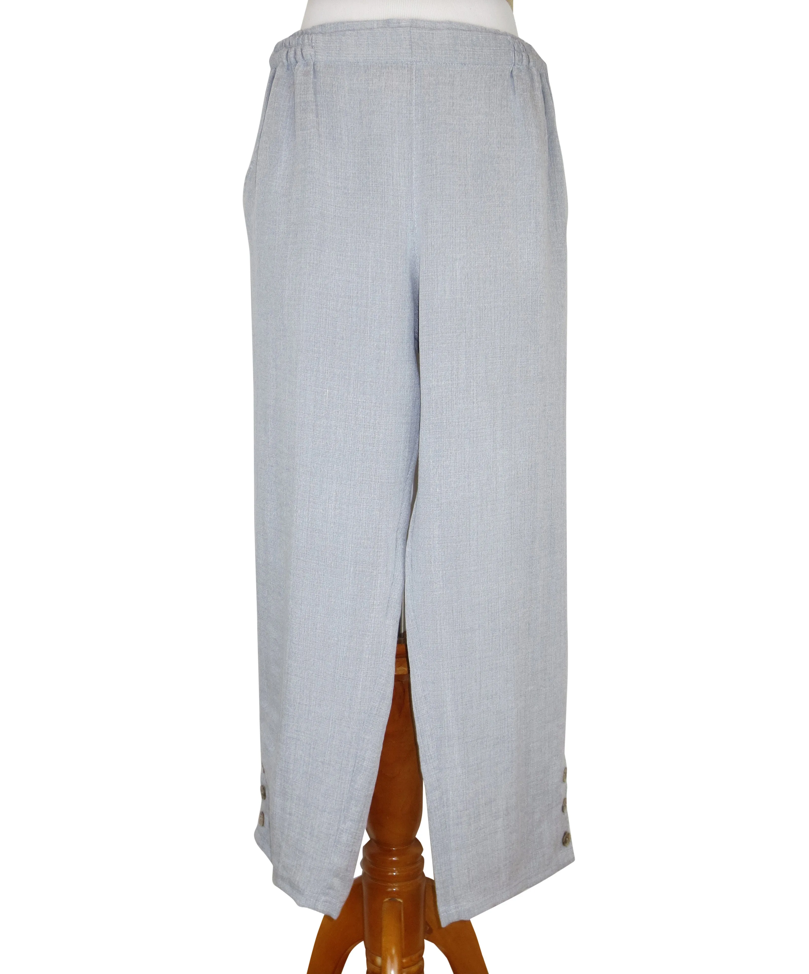 AAPT15 - Crop Linen Pant with Button Details