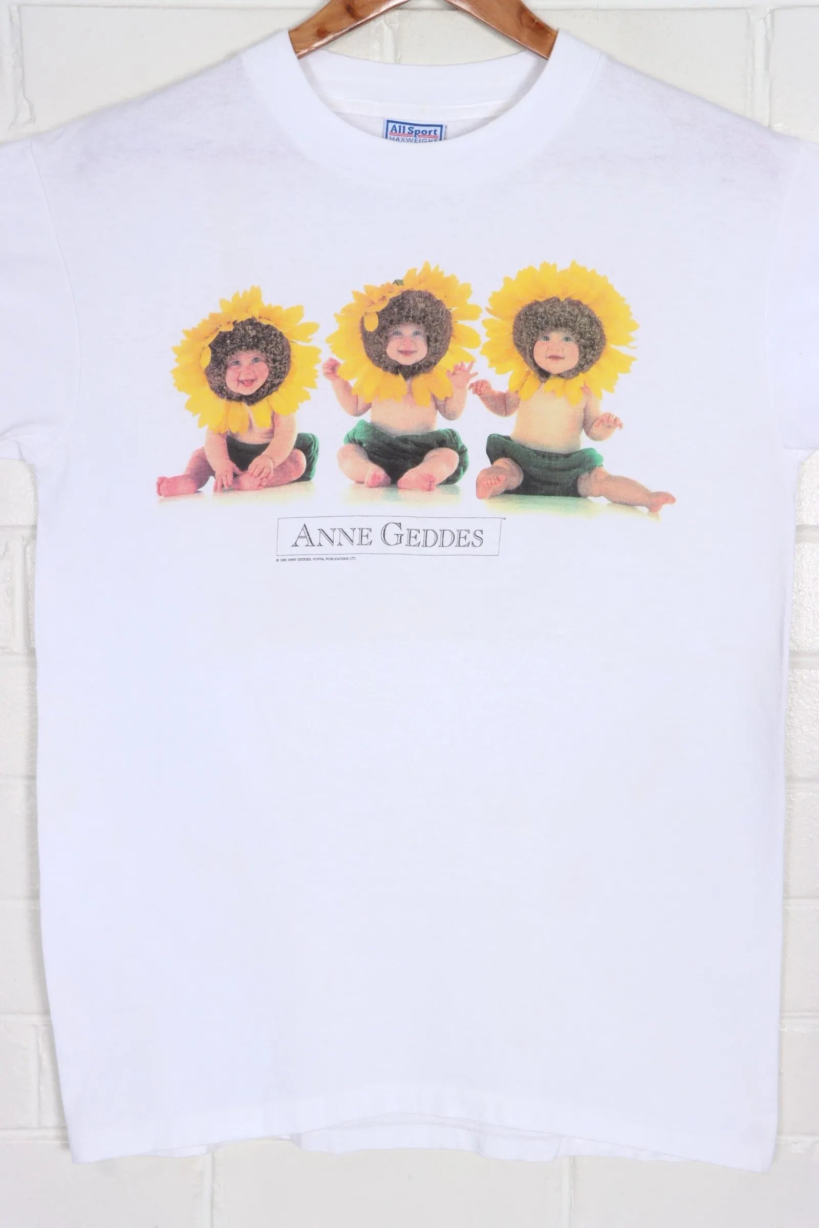 Anne Geddes 1995 Sunflower Babies Single Stitch T-Shirt USA Made (M)