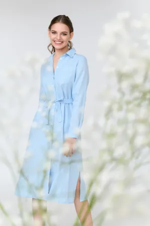 Aurora Long Sleeve Linen Midi Dress