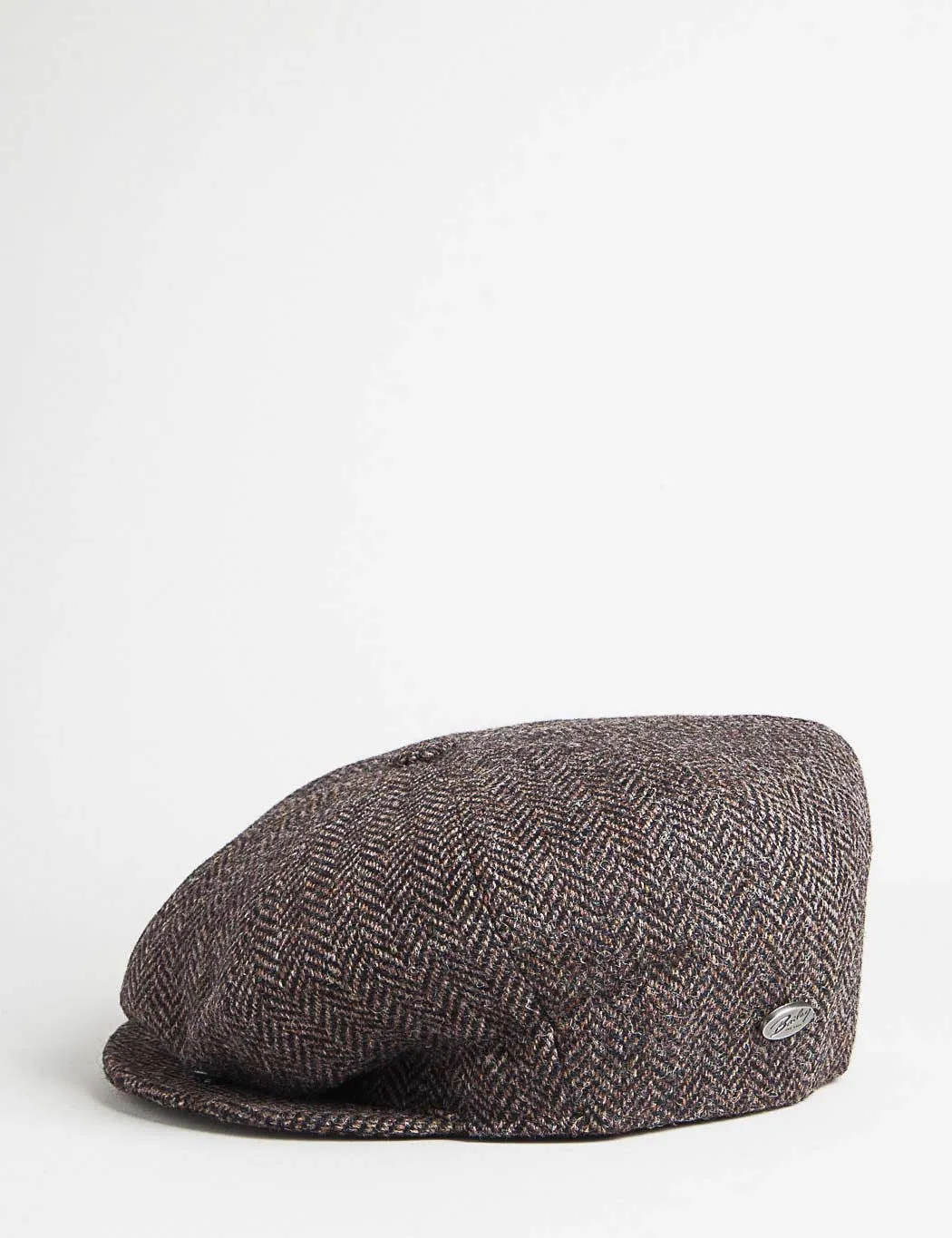 Bailey Galvin Herringbone Newsboy Cap - Brown/Black