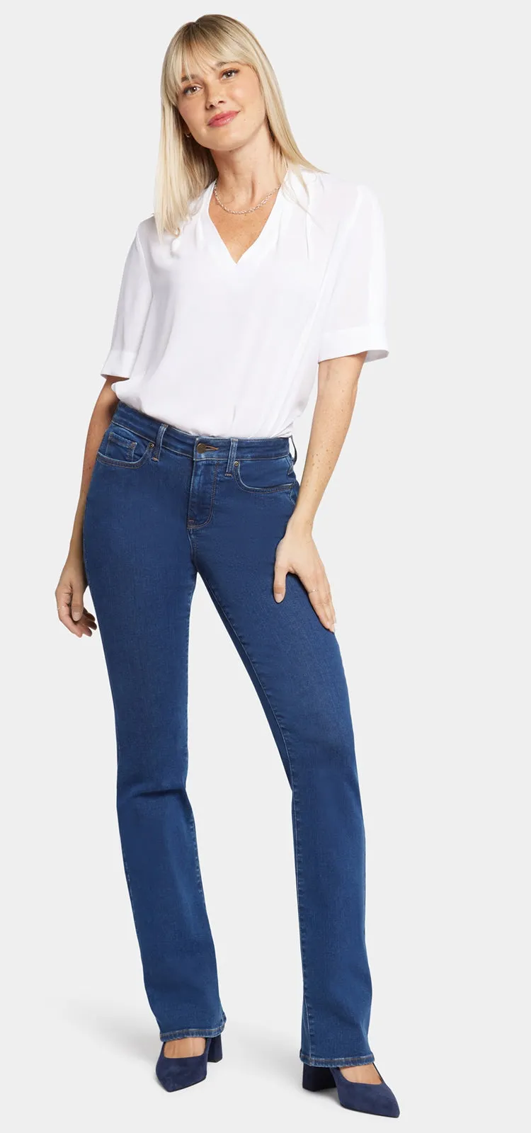 Barbara Bootcut Jeans Mediumblauw Premium Denim | Quinn