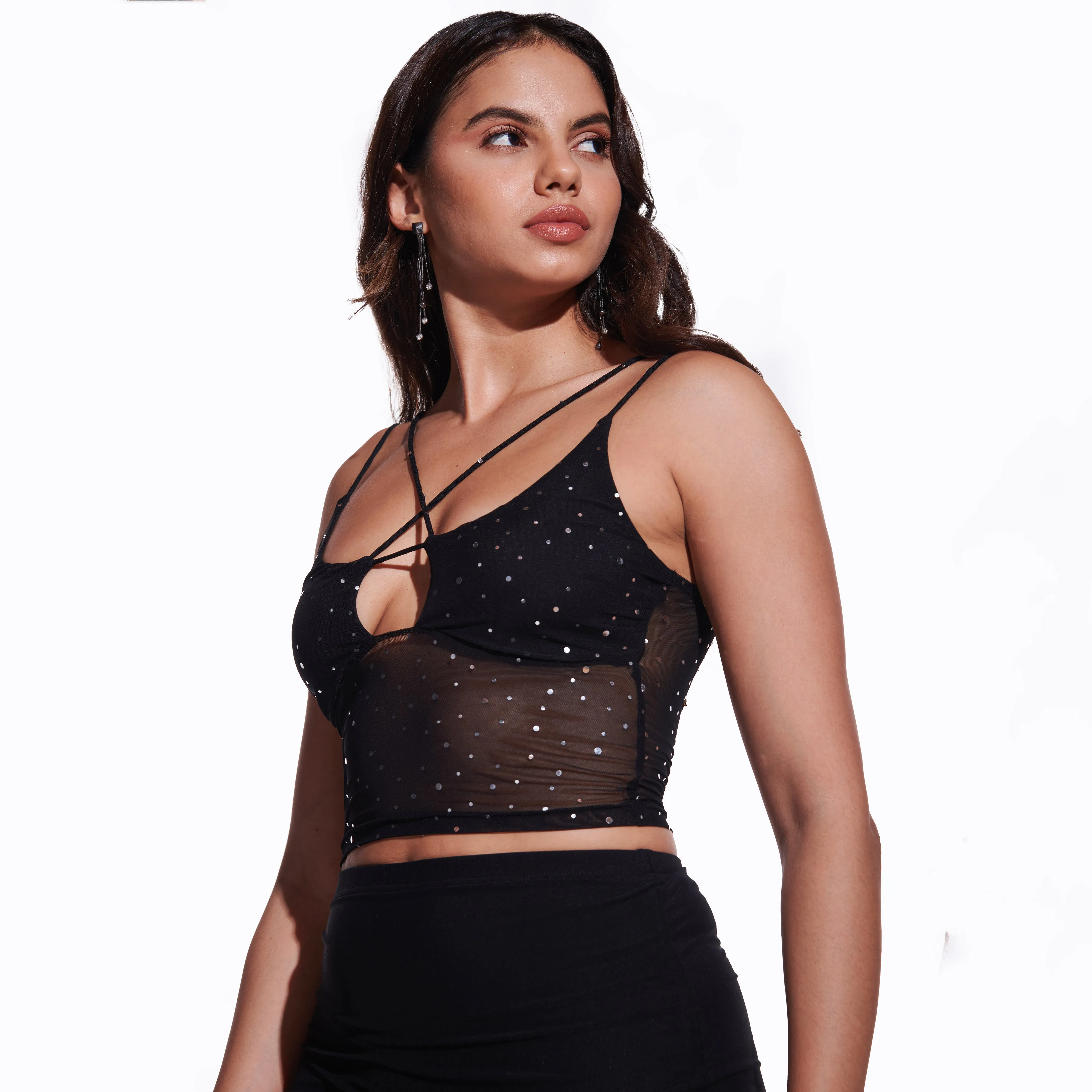 Black Mesh Tank Top