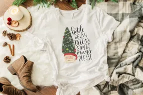 Bottle Brush Trees And Santa Mugs Shirt