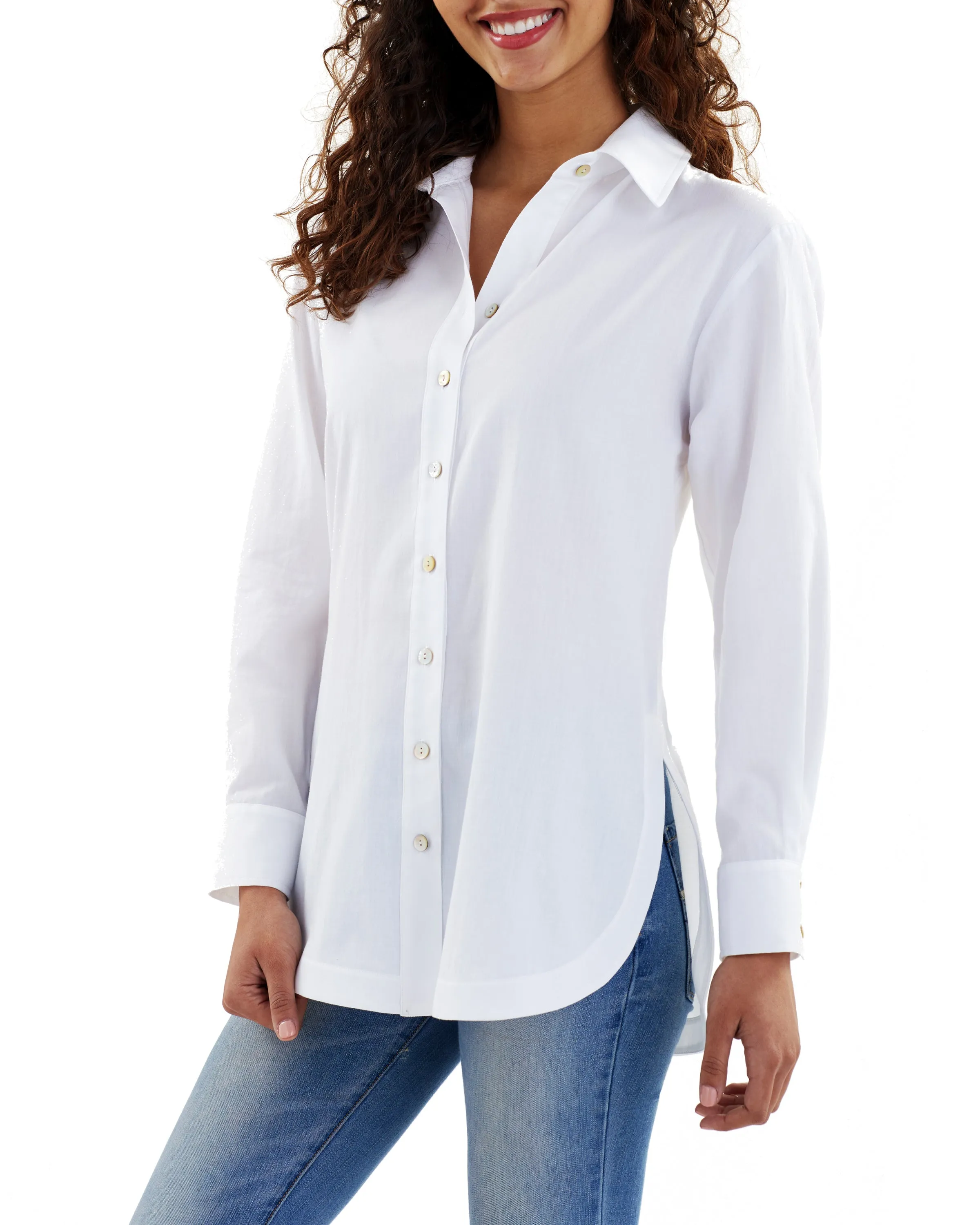 Boyfriend Shirt White Cotton Voile