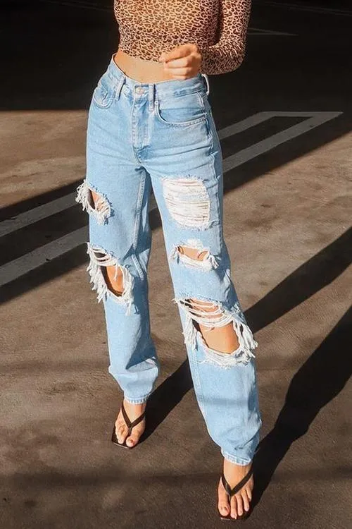 Broken Hole Loose Jeans