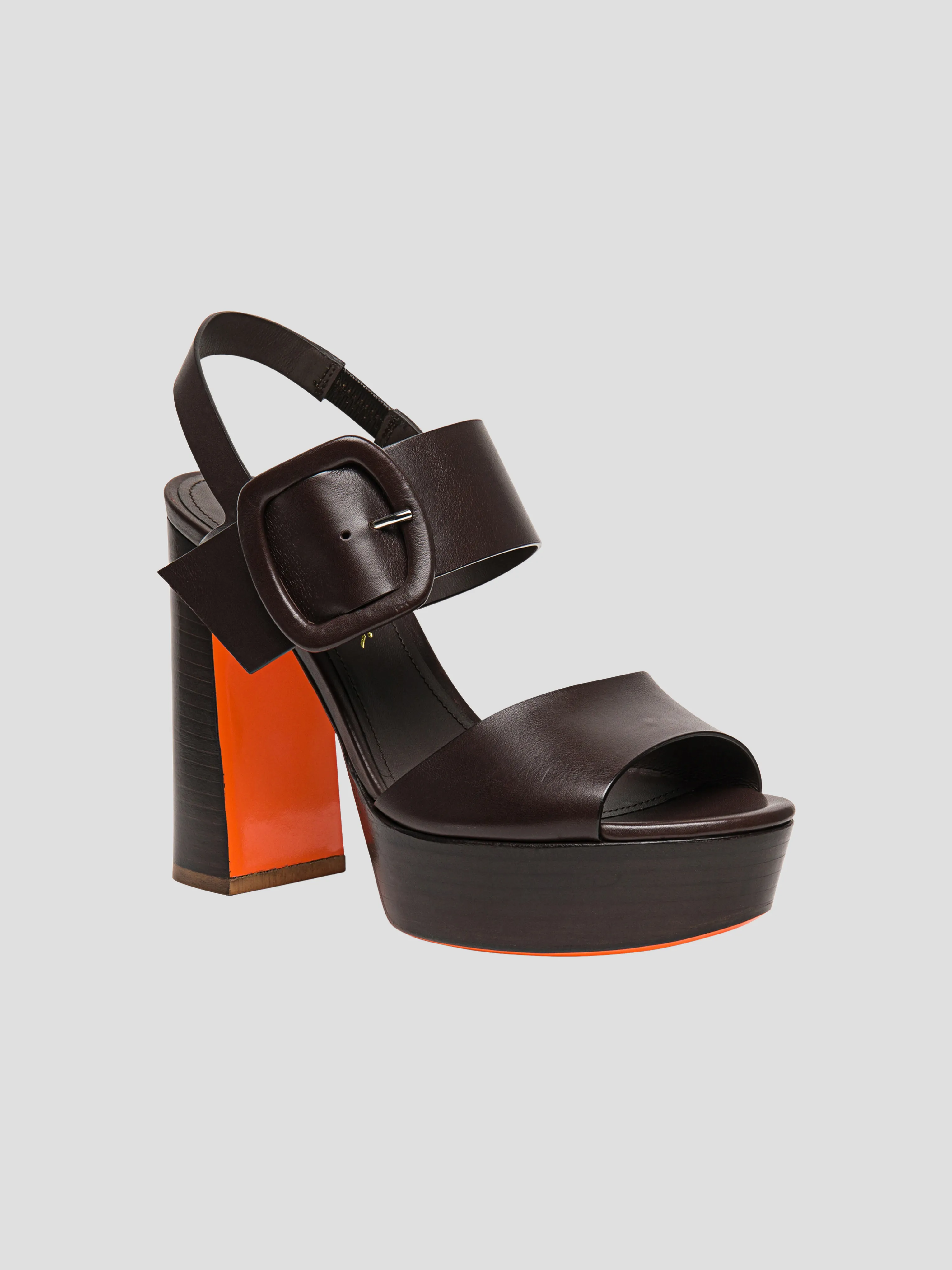 Bruxel Chocolate Leather Platform Sandal