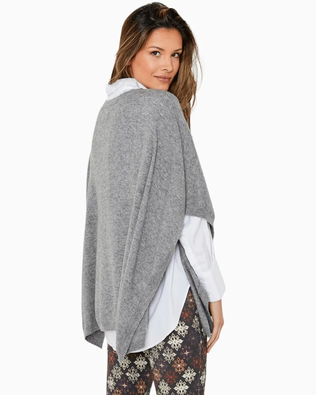 Cashmere Poncho | Grey