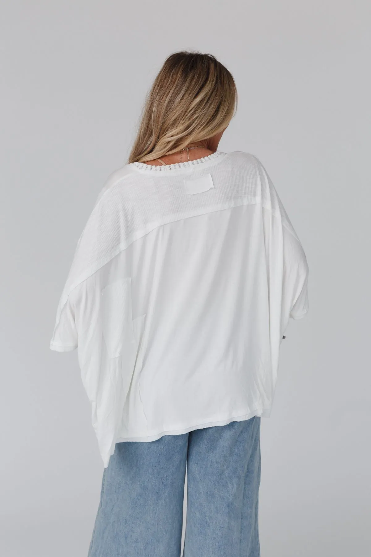 City Drifter Oversized Contrast Top - Ivory