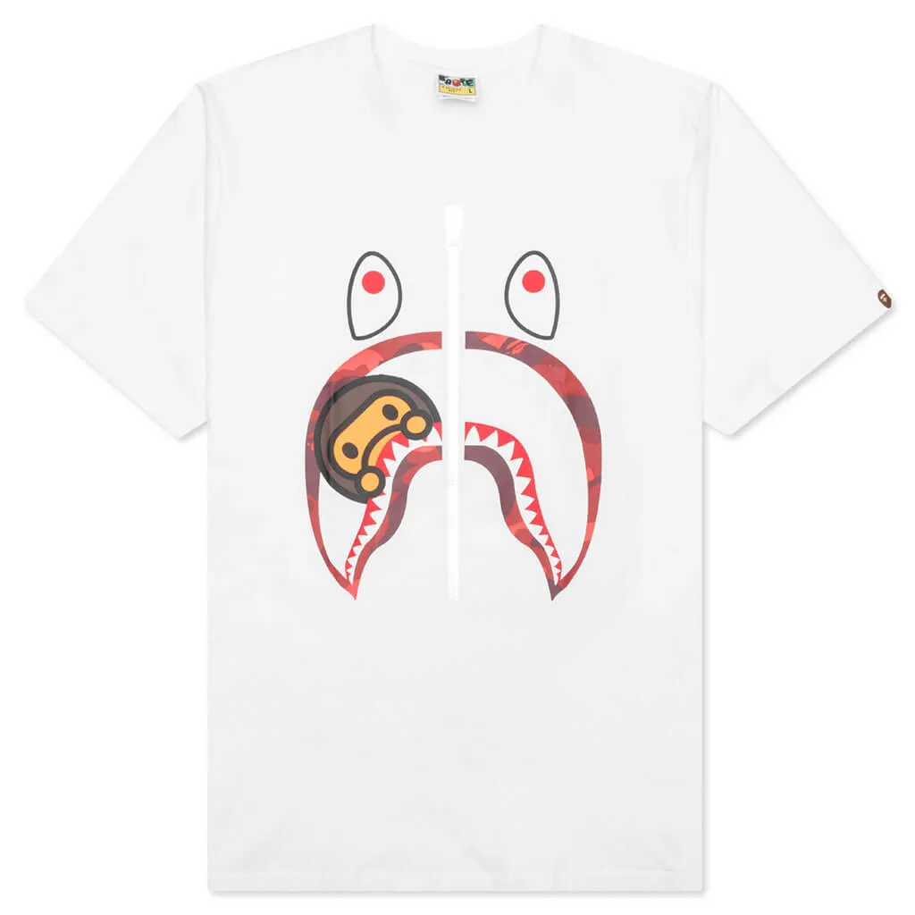 Color Camo Milo Shark Tee - White/Red