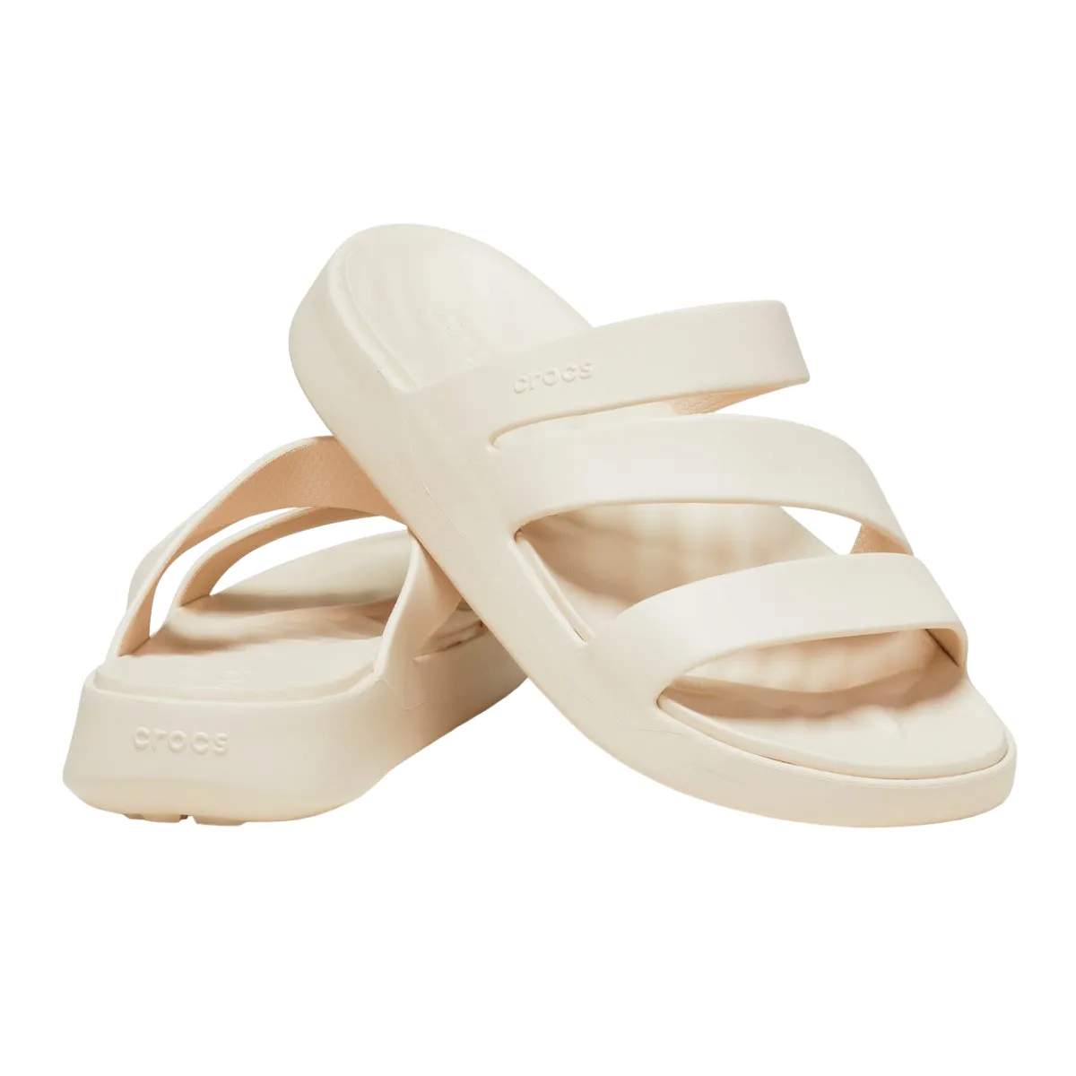 Crocs Fuga Strappy sandal slipper for women 209587-160 stucco