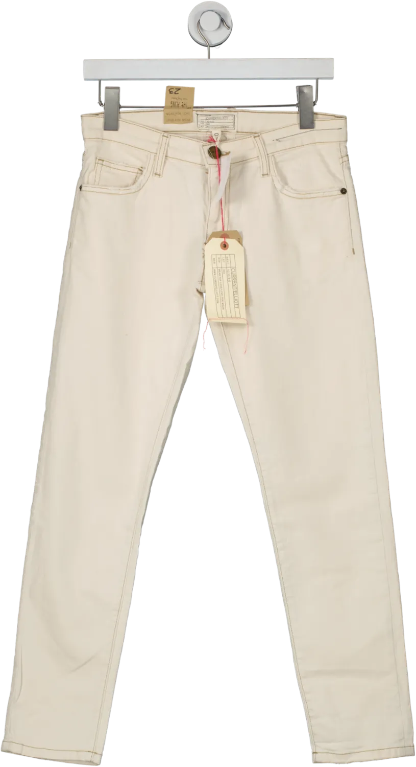 Current/Elliott Cream The Fling Slim Boyfriend Jeans BNWT W32