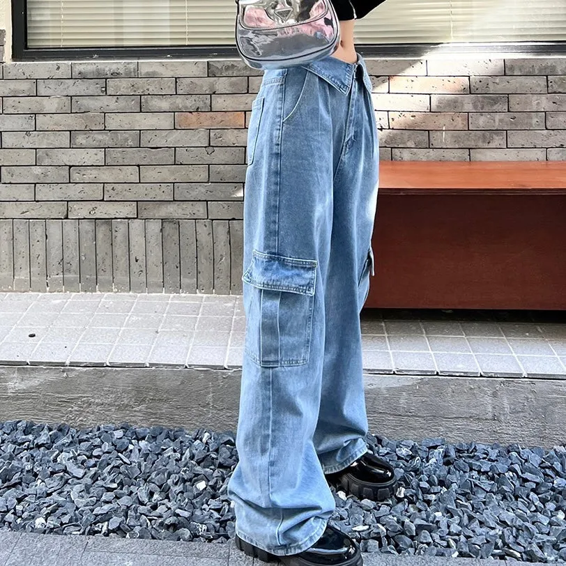 Denim Waist Flap Jeans