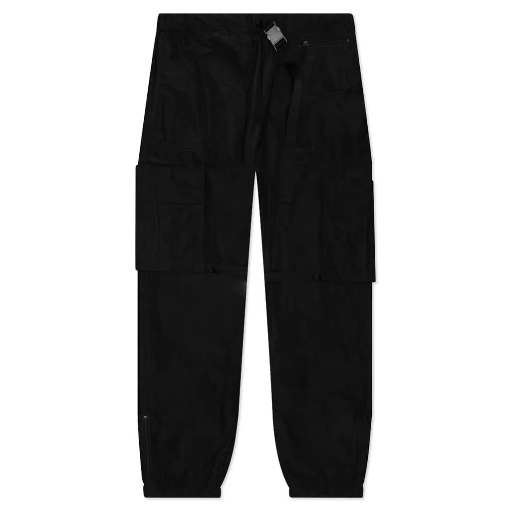 Diagonal Tab Poly Cargo Pant - Black/Black