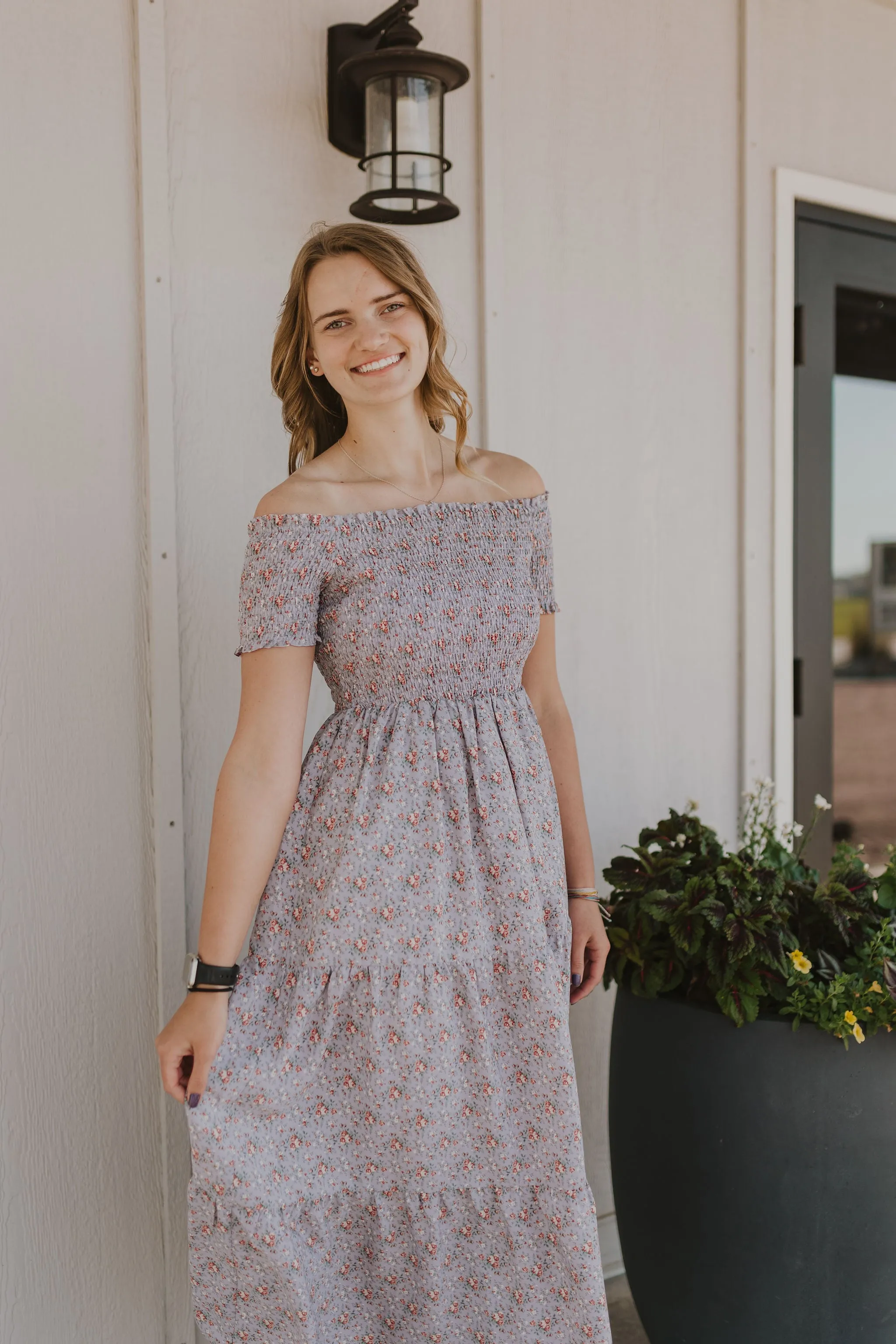 ELLA FLORAL LAVENDER DRESS  BY IVY & CO