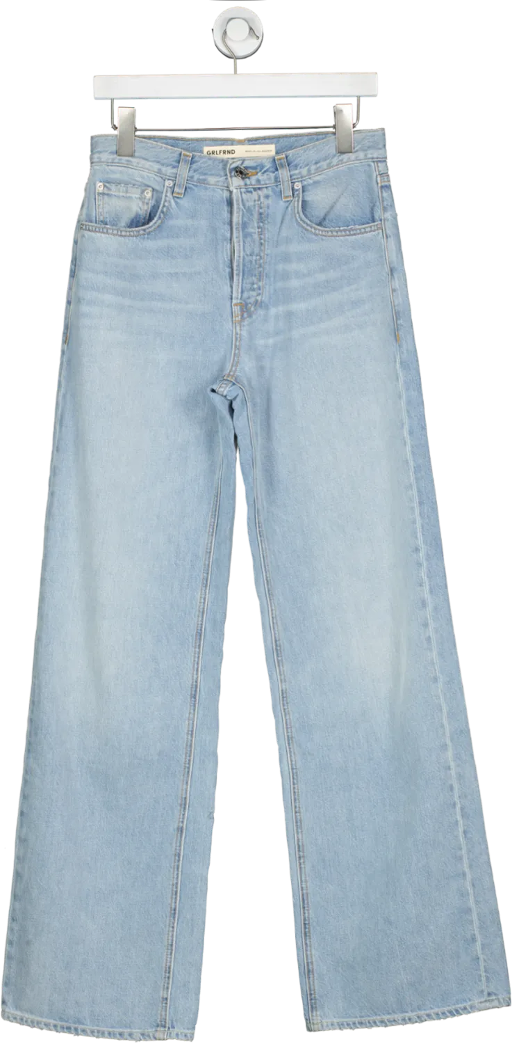 grlfrnd Blue The Lauren Super Loose Wide Leg Jeans UK 4