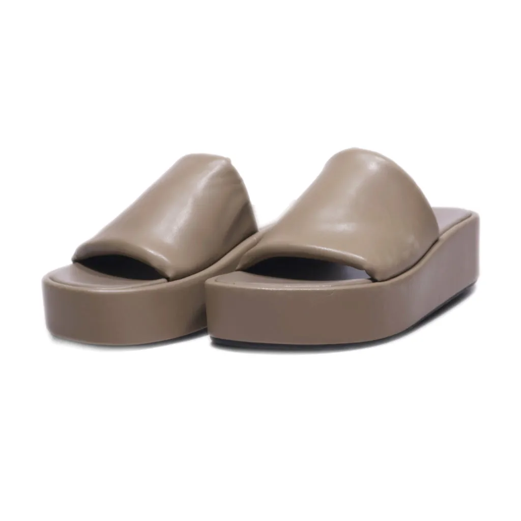 H&M Platform Sandals Leather Brown Colour For Women