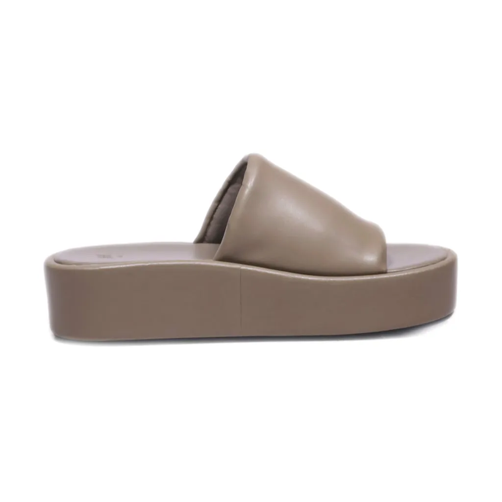 H&M Platform Sandals Leather Brown Colour For Women