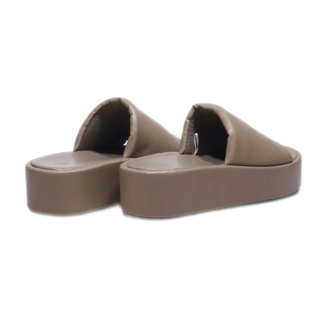 H&M Platform Sandals Leather Brown Colour For Women