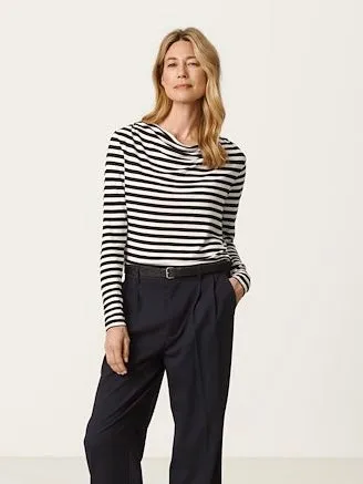 Jerseyshirt Falisha PW dark navy stripes