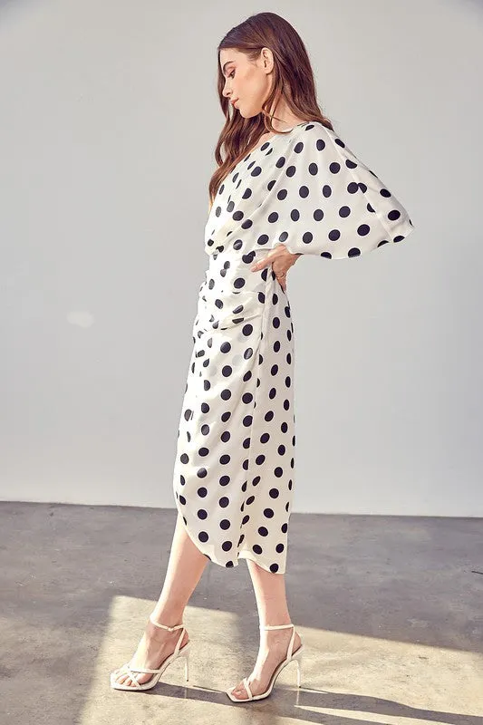 LEFT OF THE TEA ROOM ONE SHOULDER WRAP DRESS