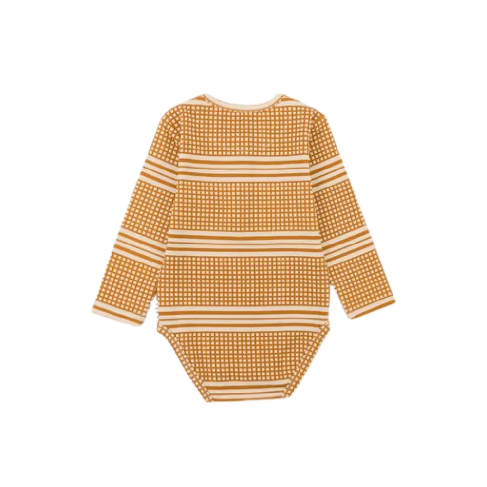 LS Bodysuit, Gold Grid