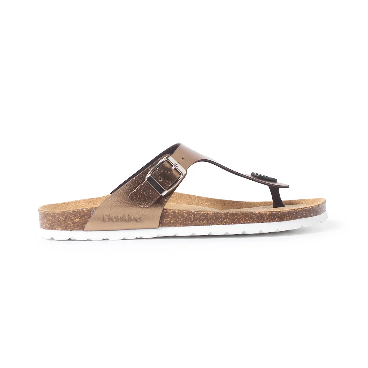 Malaga Vegan Leather Cork Sandal - Metallic Copper