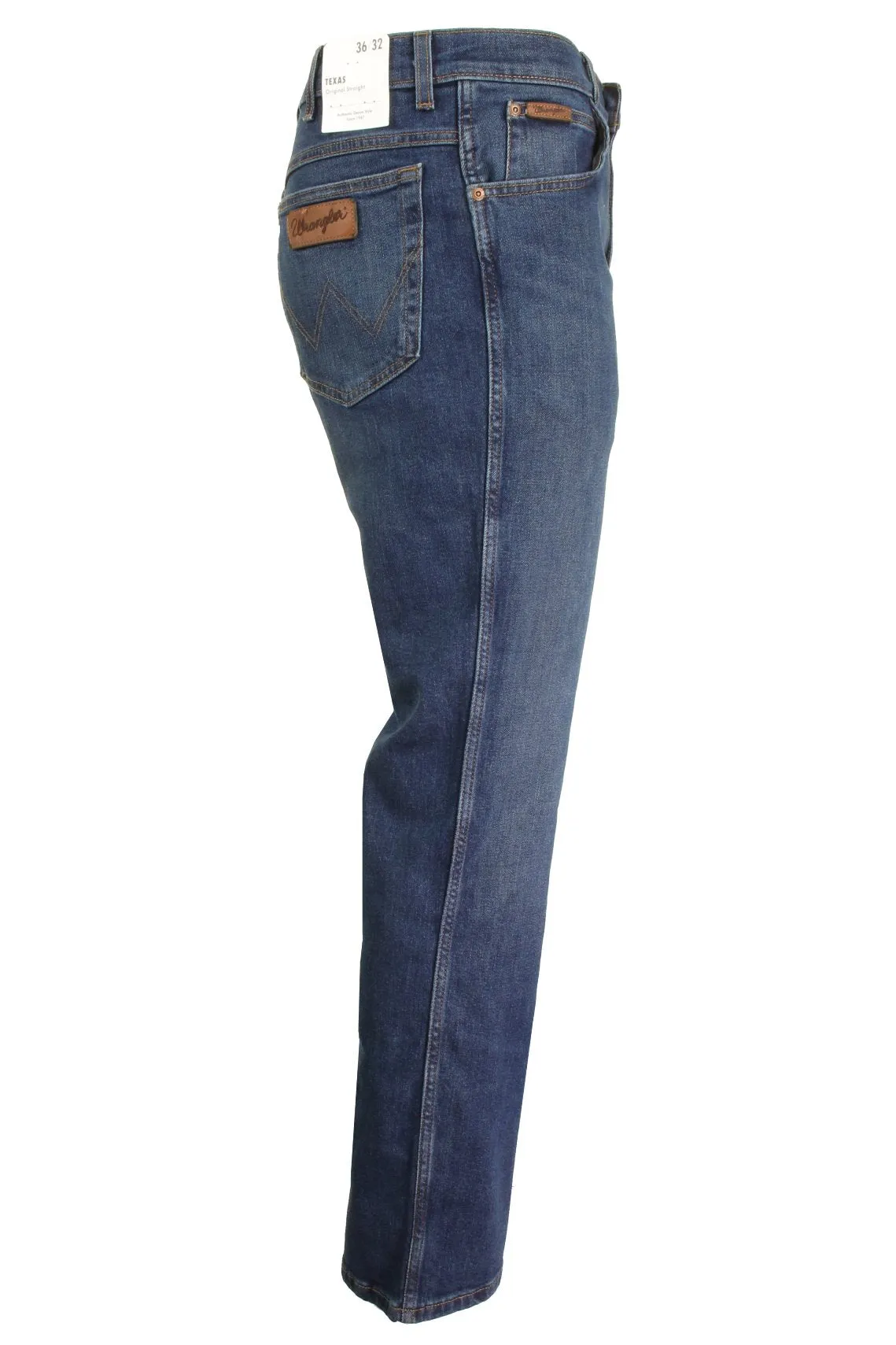 Mens Wrangler 'Texas' Jeans - Denim Stretch - Original Straight Fit