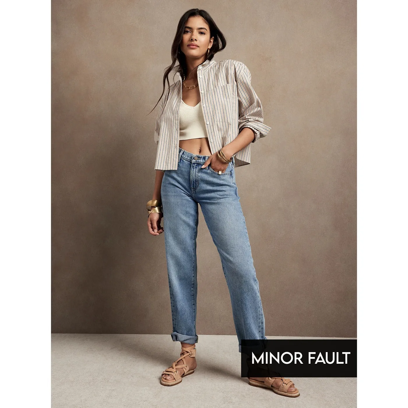 (Minor Fault) High Rise Barrel Jeans