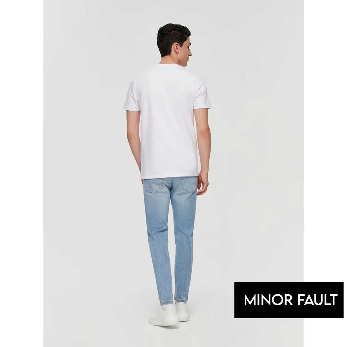 (Minor Fault) Light Blue Skinny Fit Ripped Jeans