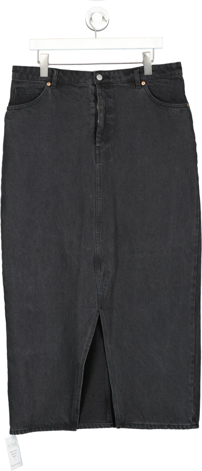 Monki Black Iku High Waist Washed Loose Jeans W46