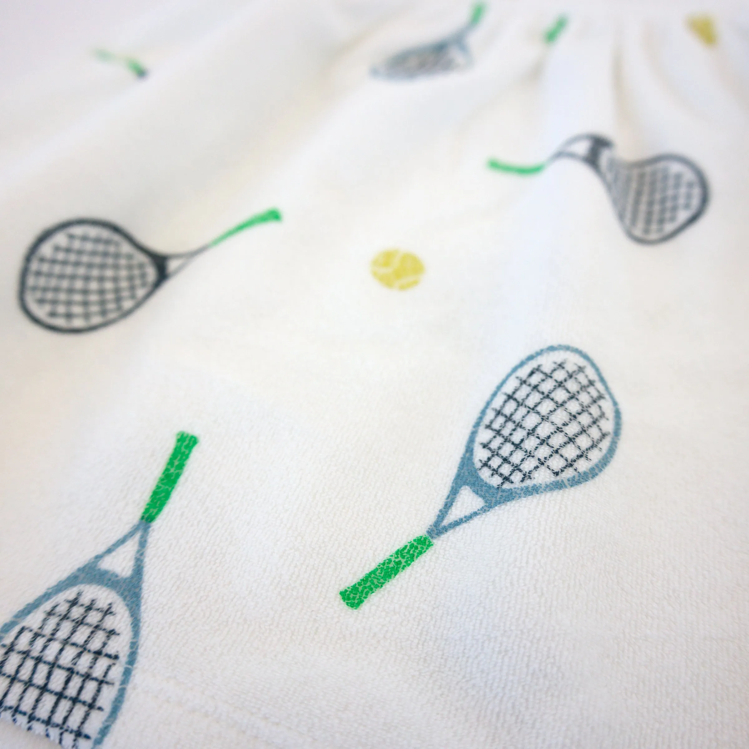 oh baby! Cotton Terry Tank Dress - Tennis Print - Snow