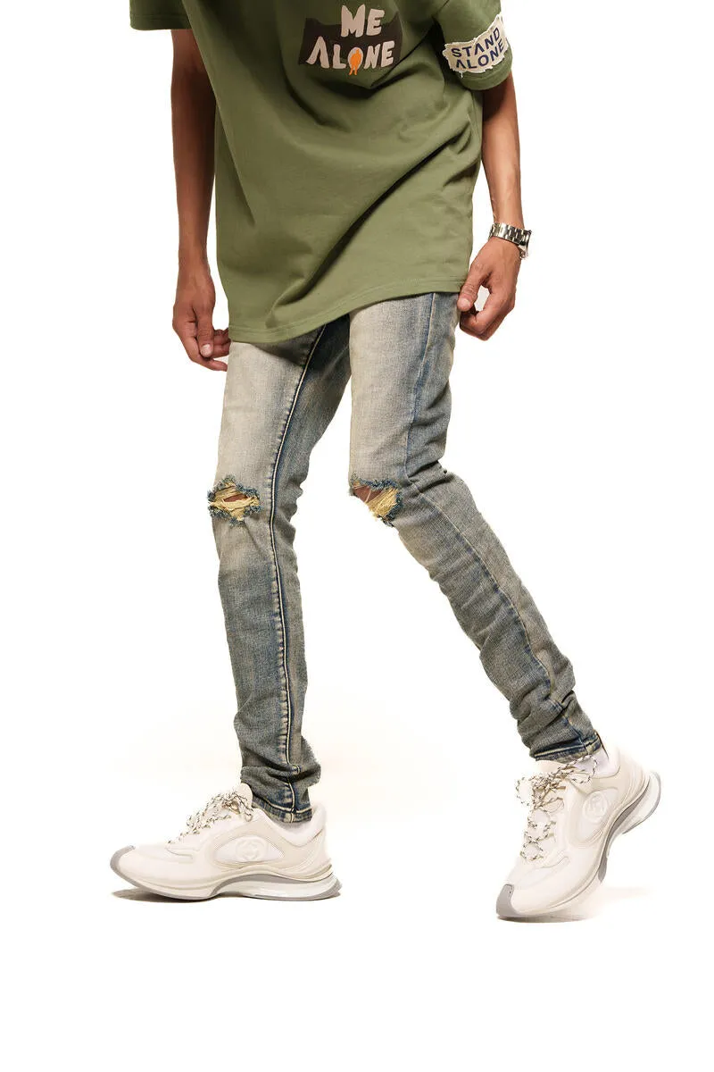 PHEELINGS DETERMINED FORCAST SKINNY DENIM (MEDIUM BLUE/ SAND)