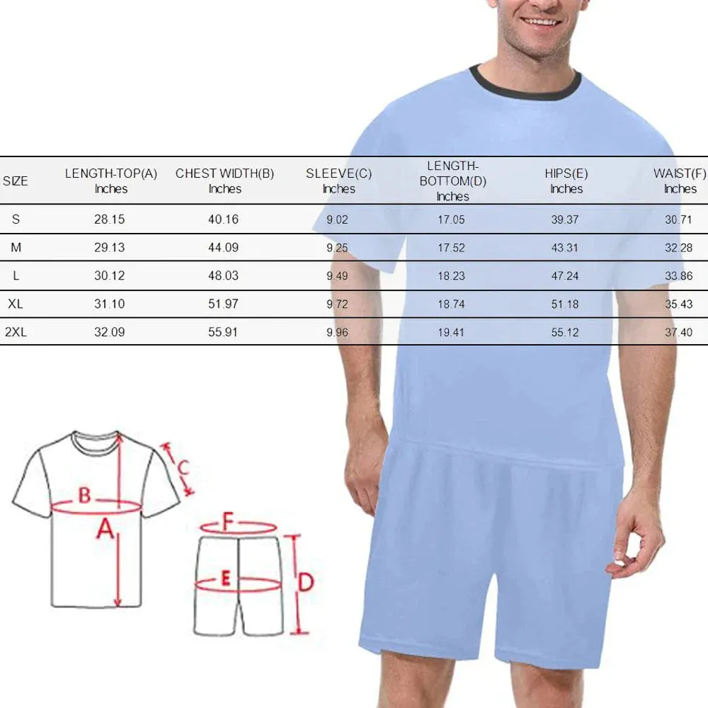 PRICE DROP-Custom Face Couple Pajamas Personalized Face Couple Matching Crew Neck Short Pajama Set