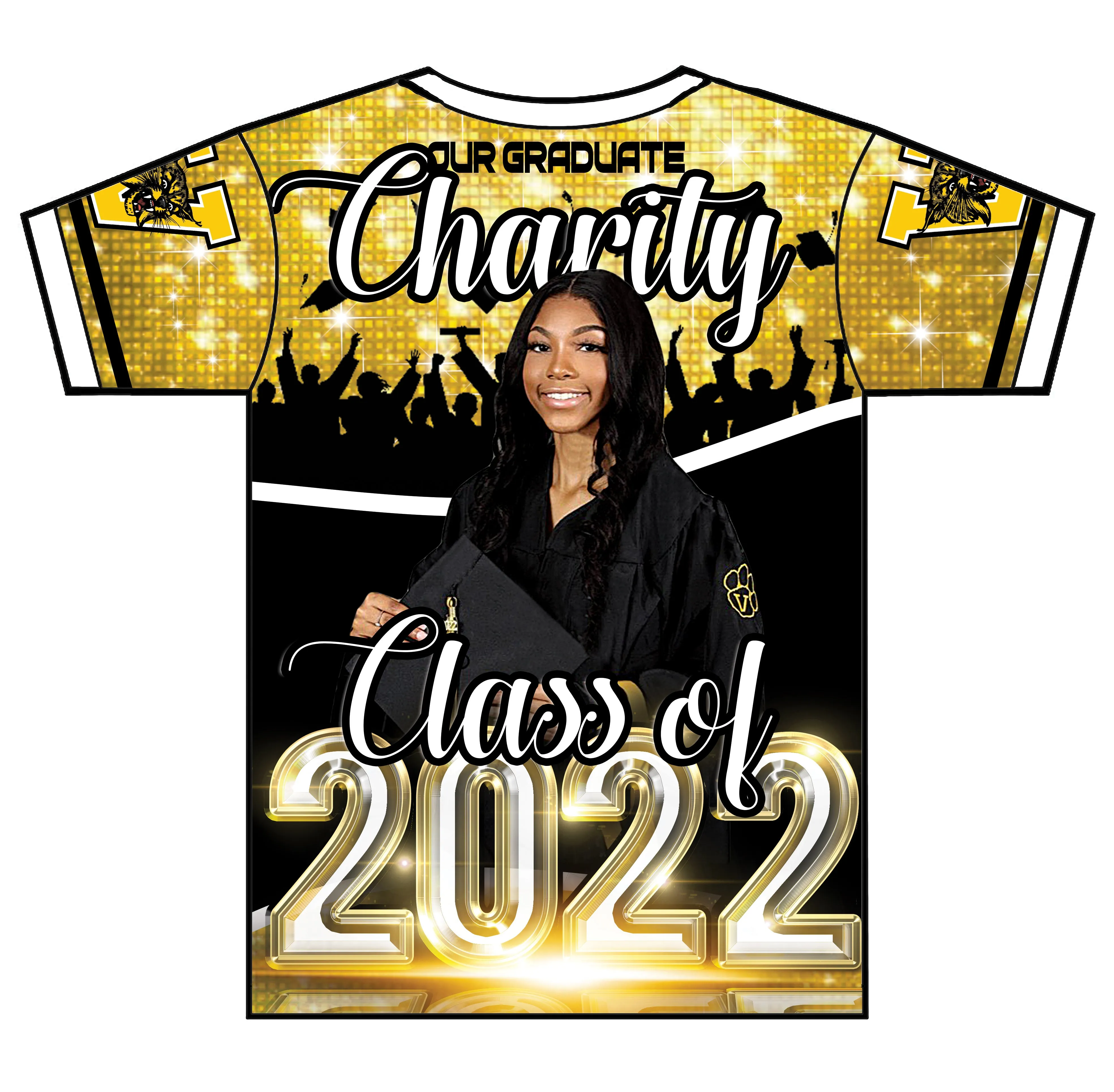 "Flashing Lights" Custom Designed Graduation 3D shirt