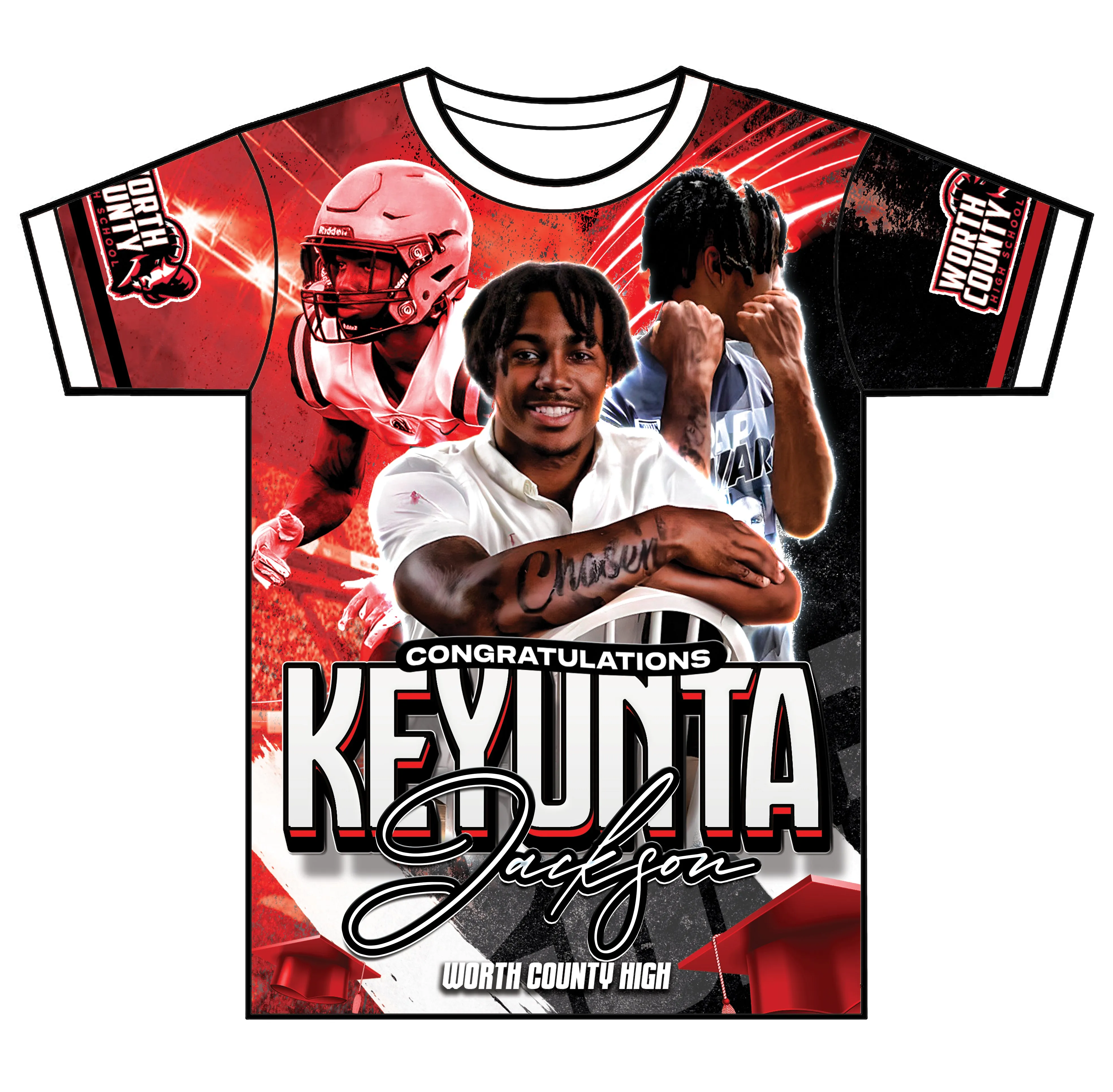 "Keyunta" Custom Designed Graduation 3D shirt