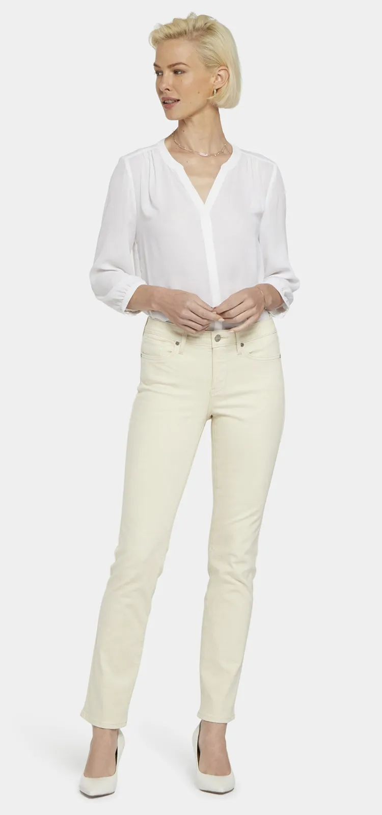 Sheri Slim Jeans Creme Premium Denim | White Creek