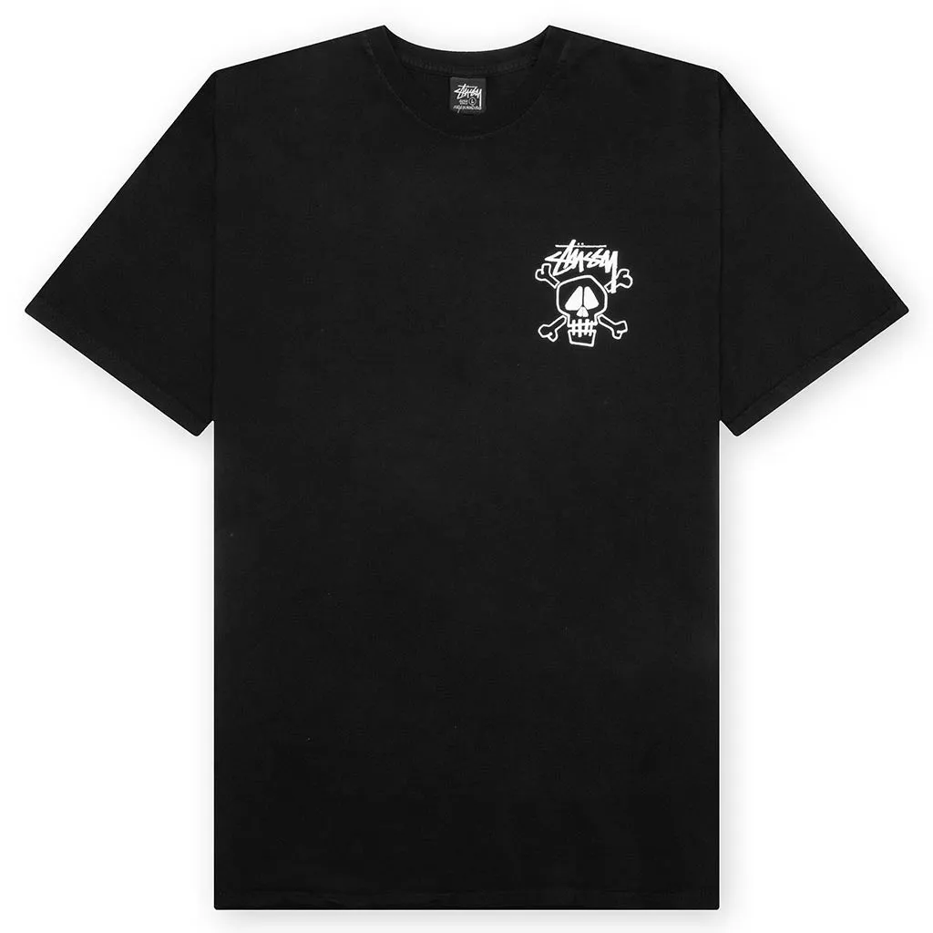 Skull & Bones Pigment Dyed Tee - Black