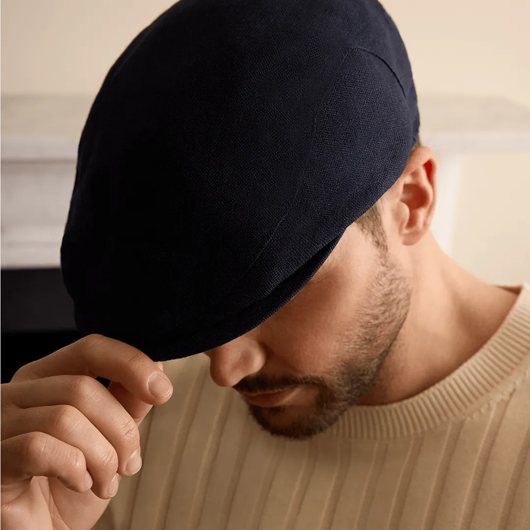 Slim Cap - Navy Linen