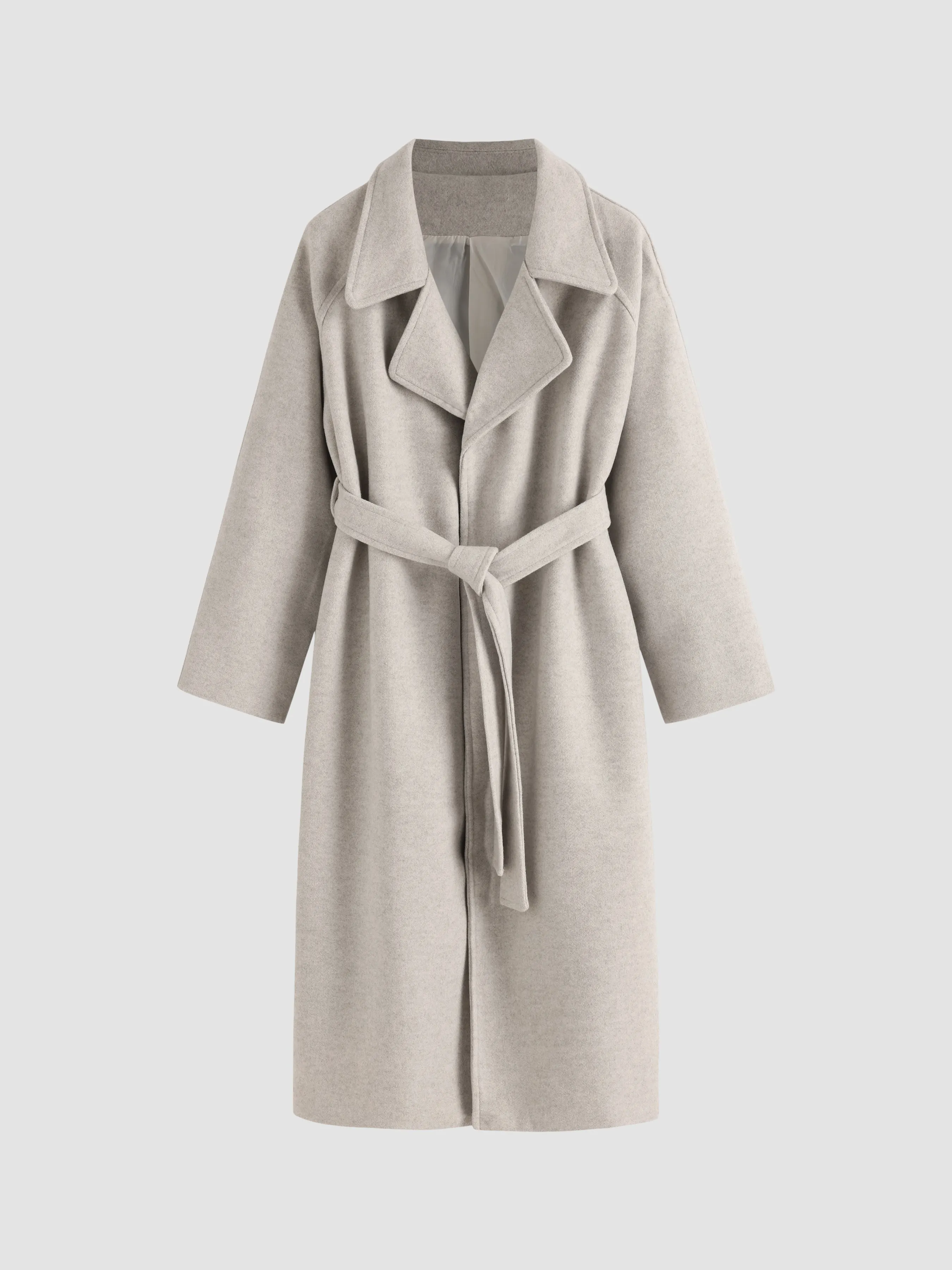 Soft Wool Belted Long Coat