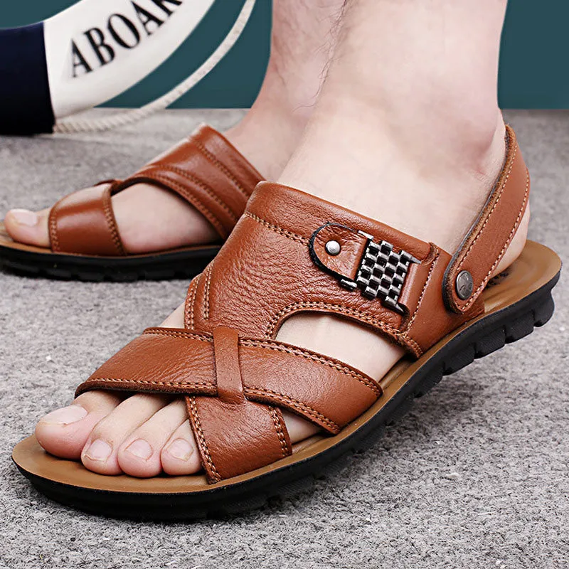 Spring Dual Leather Sandal