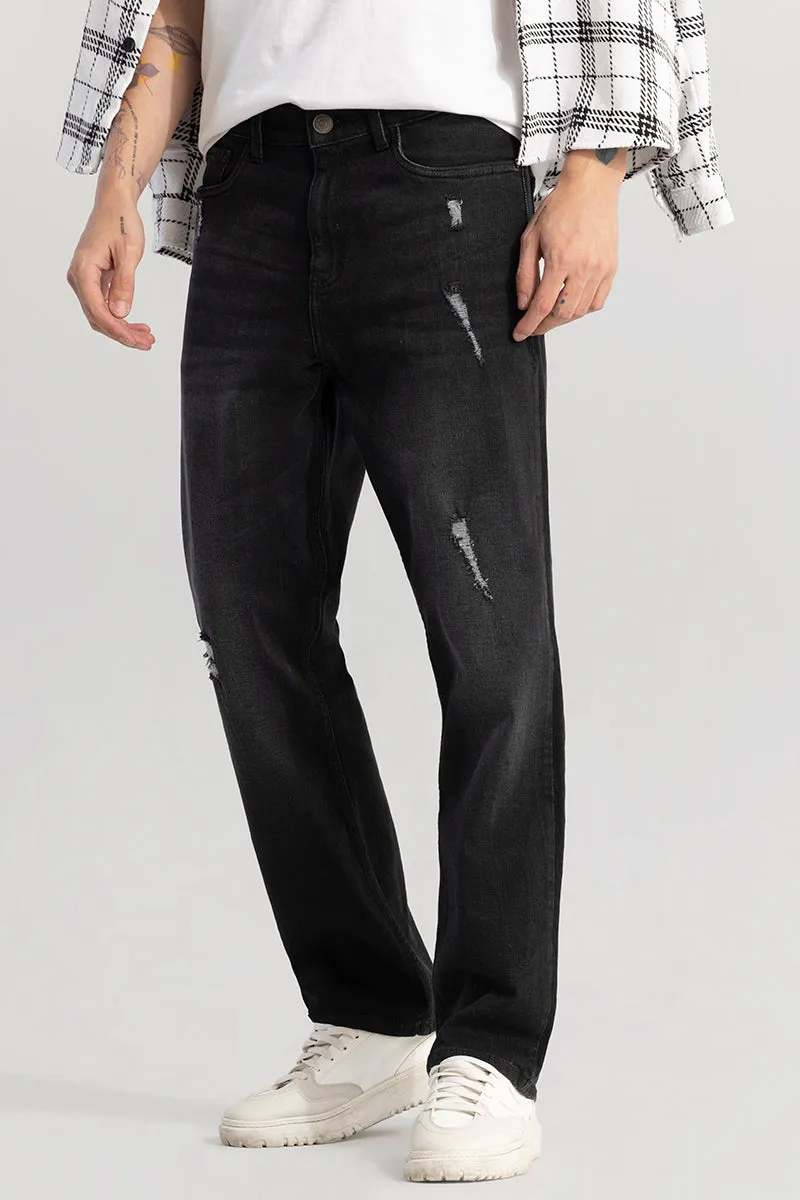 Swankie Washed Black Comfort Fit Jeans