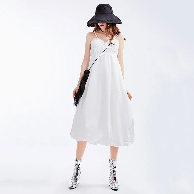 Takaya Pleated Sleeveless Irregular Dress