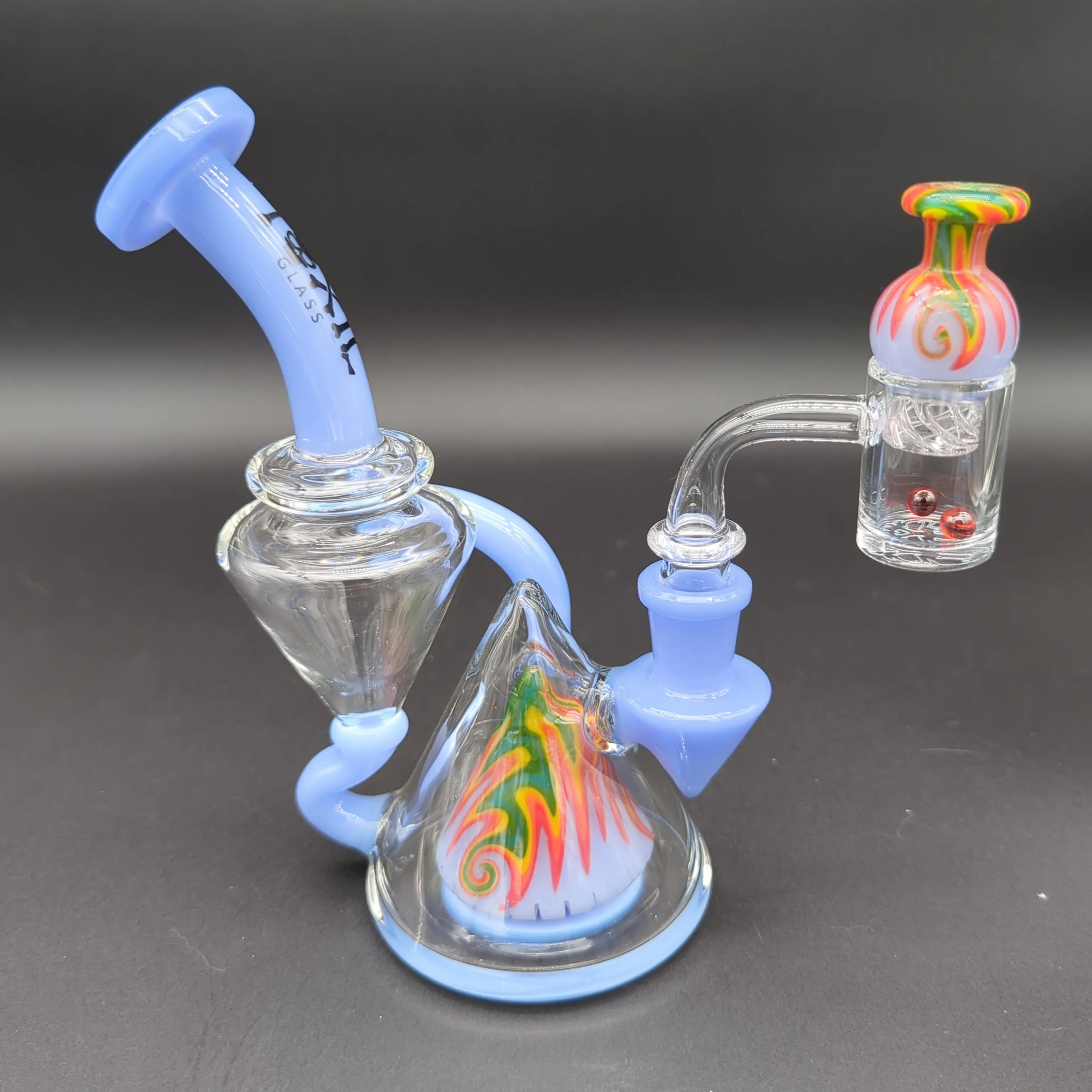 Toxic Glass 6 Pyramid Wig Wag Recycler Rig Set